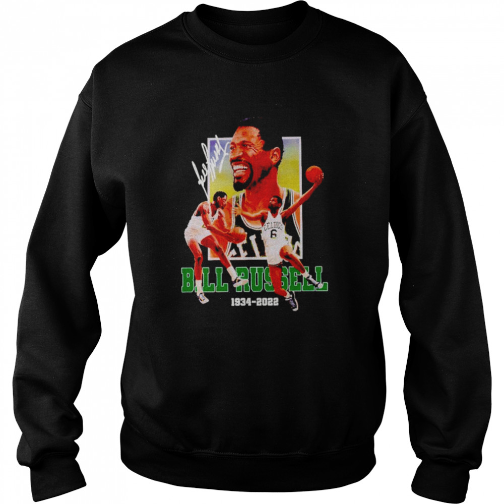 Boston Celtics Bill Russell 1934-2022 signature shirt Unisex Sweatshirt