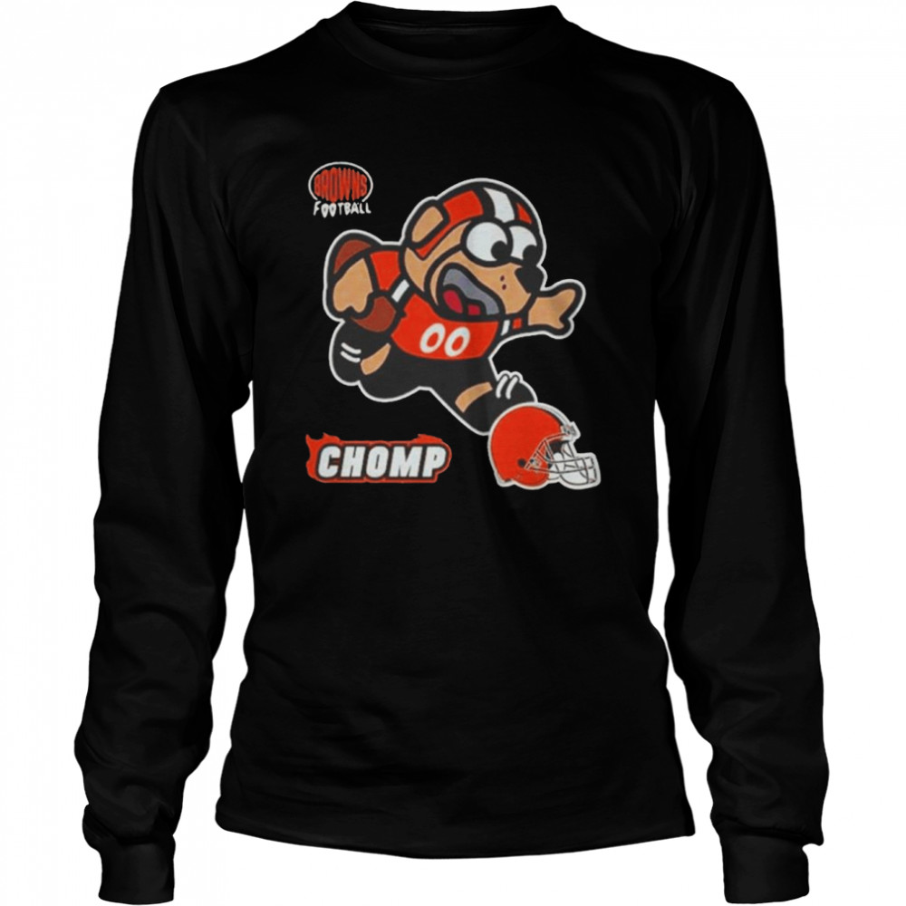 Cleveland Browns Football Chomp  Long Sleeved T-shirt