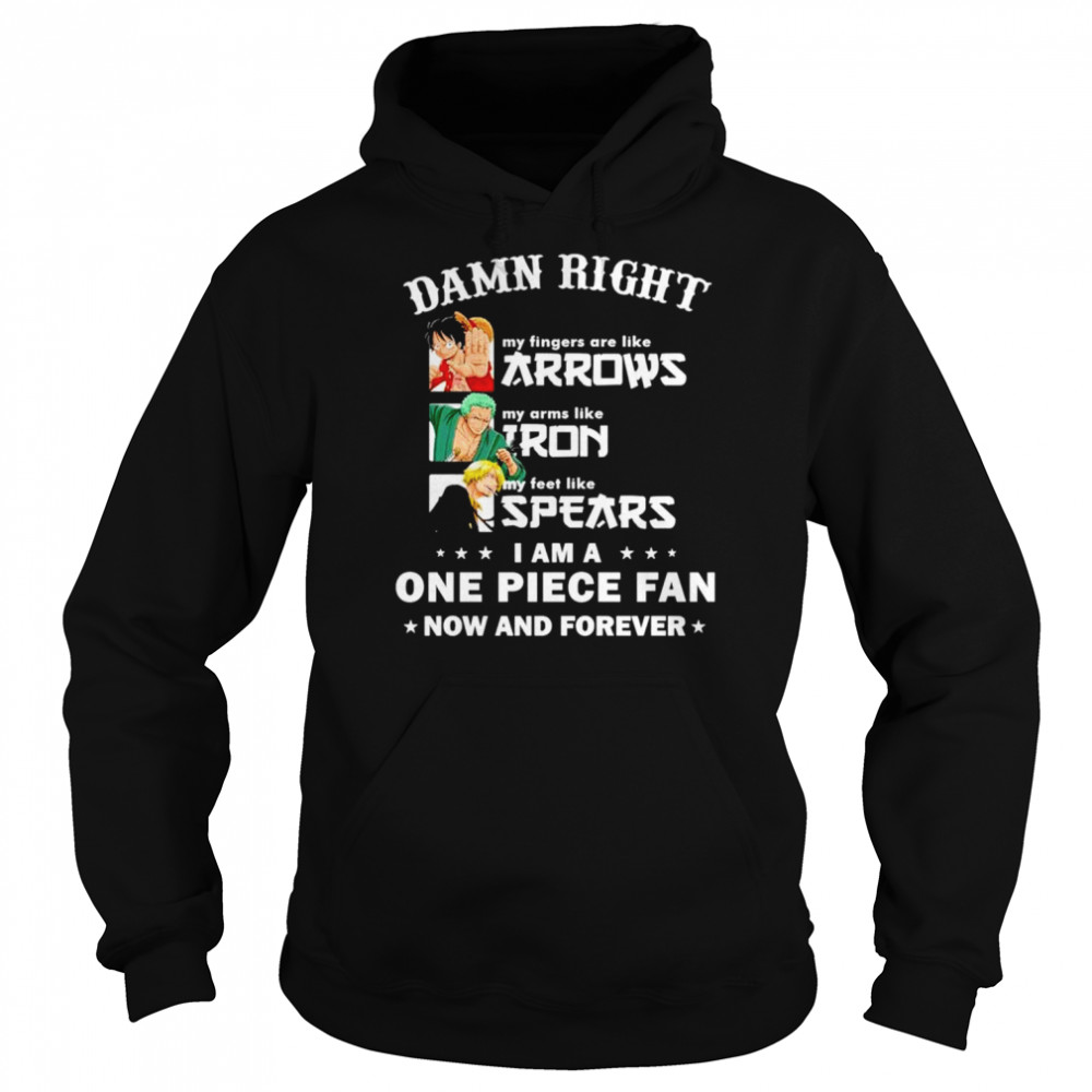 Damn right I am a One Piece Fan now and forever shirt Unisex Hoodie