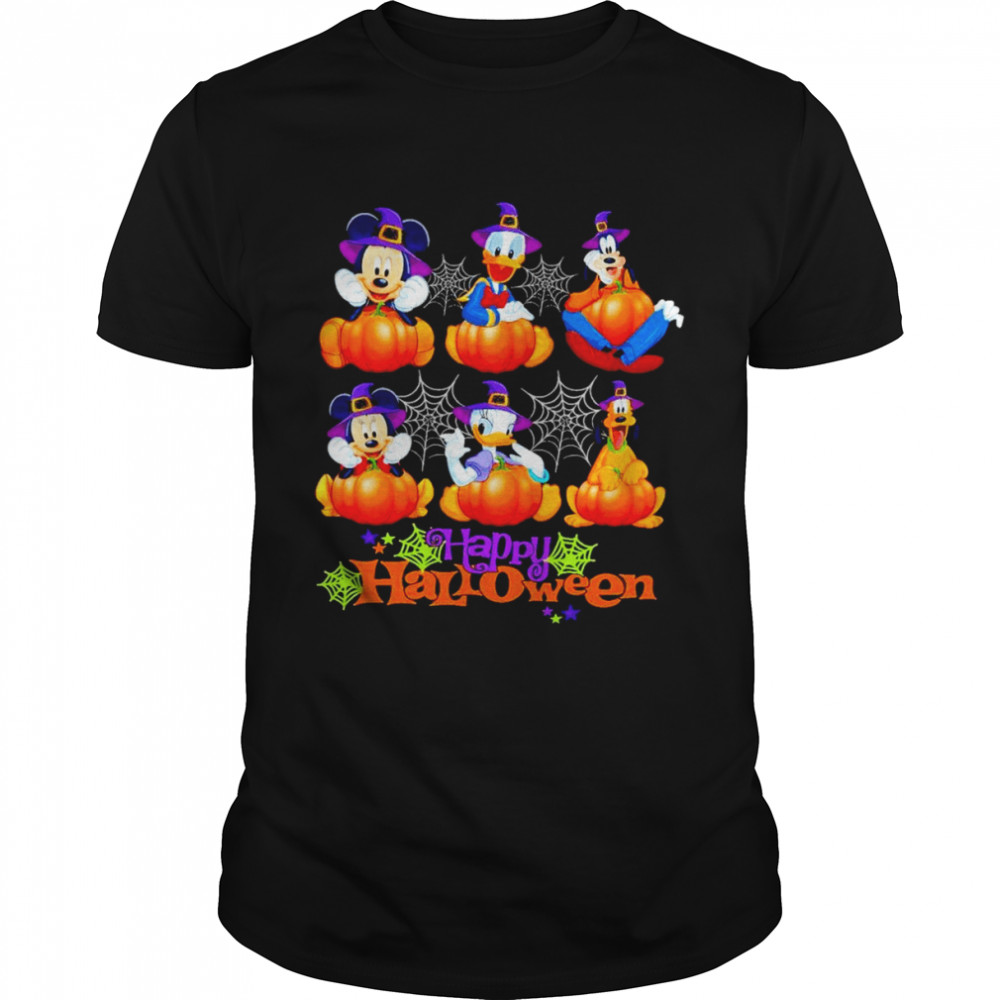 Disney Family Characters hug Pumpkin Happy Halloween 2022  Classic Men's T-shirt