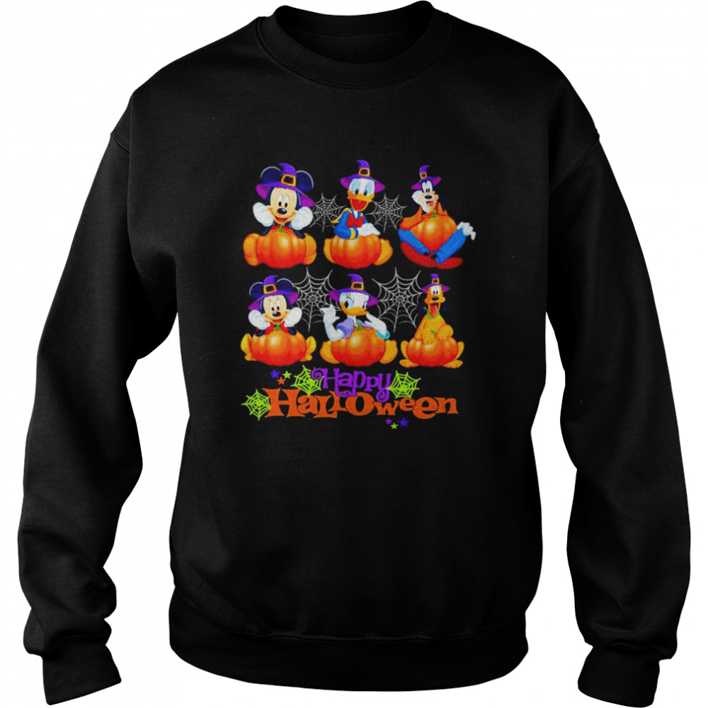 Disney Family Characters hug Pumpkin Happy Halloween 2022  Unisex Sweatshirt