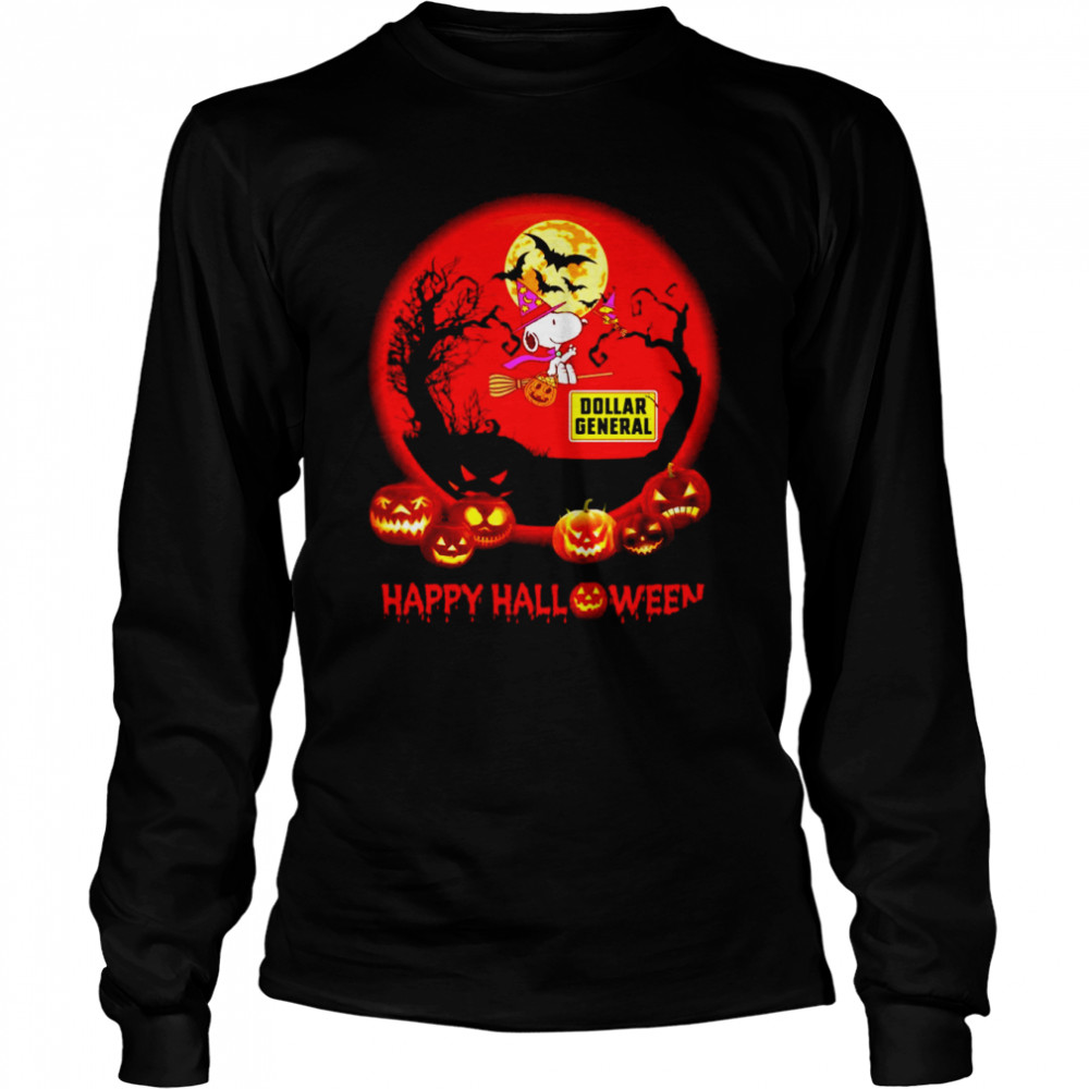 Dollar General Snoopy witch Happy Halloween 2022 shirt Long Sleeved T-shirt