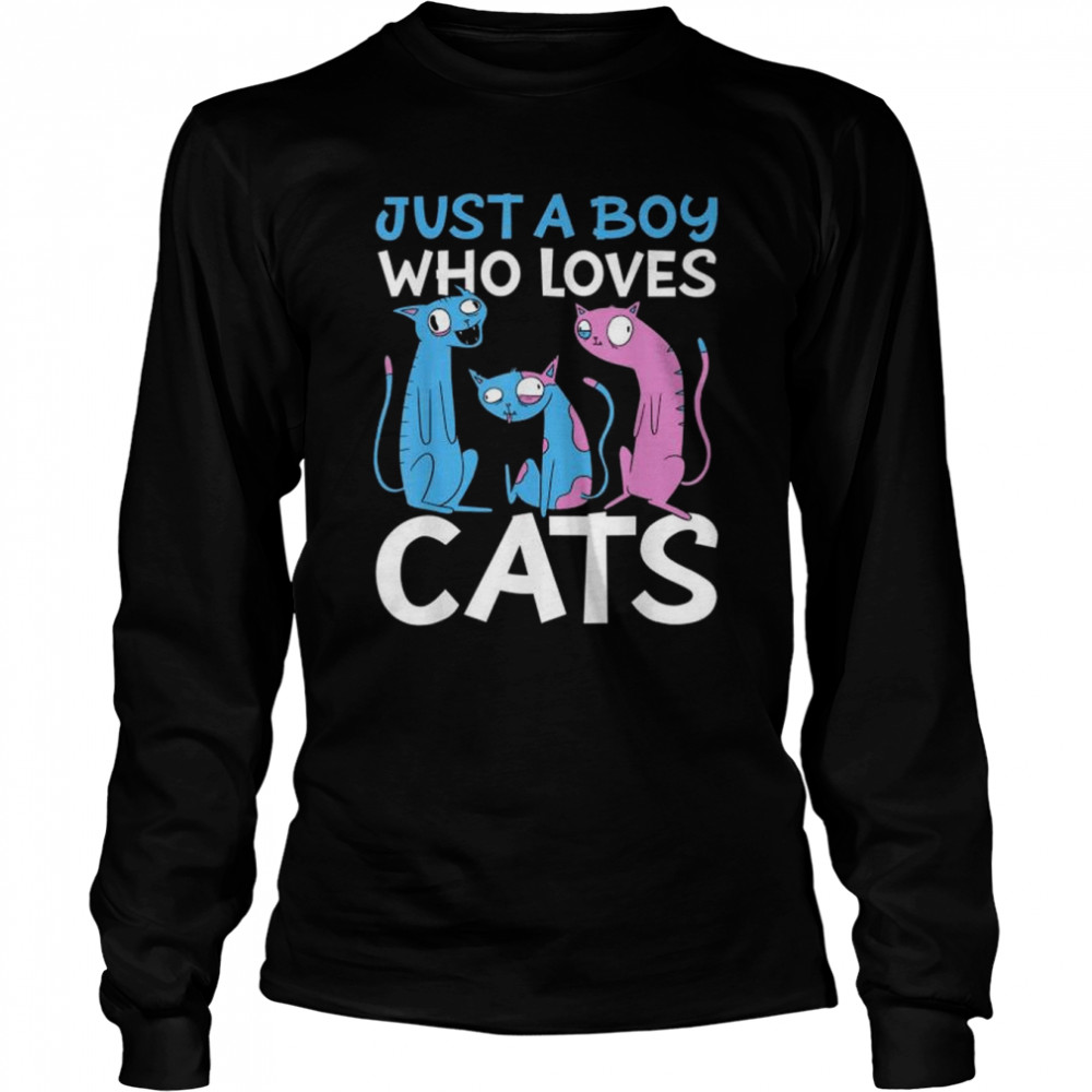 Just a Boy who Loves Cats  Long Sleeved T-shirt