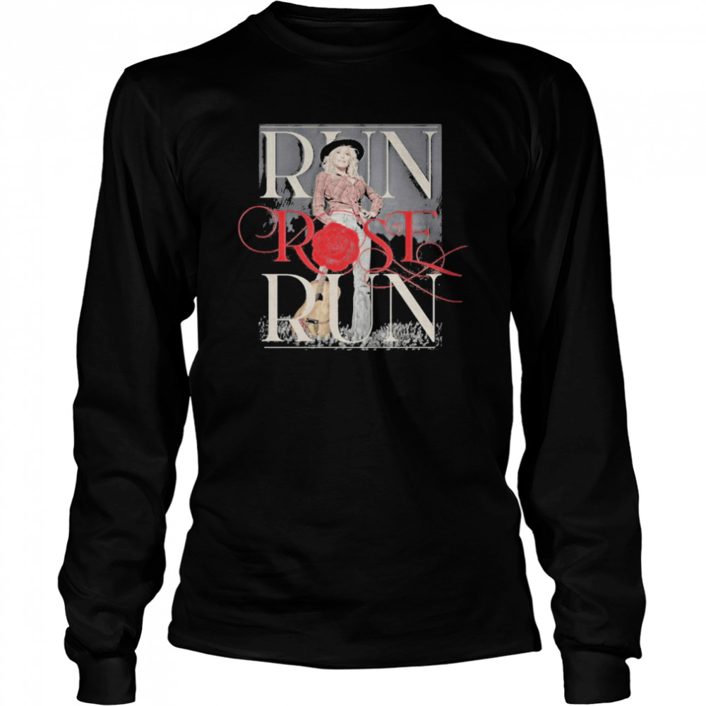 Run Rose Run Guitar Dolly Parton  Long Sleeved T-shirt