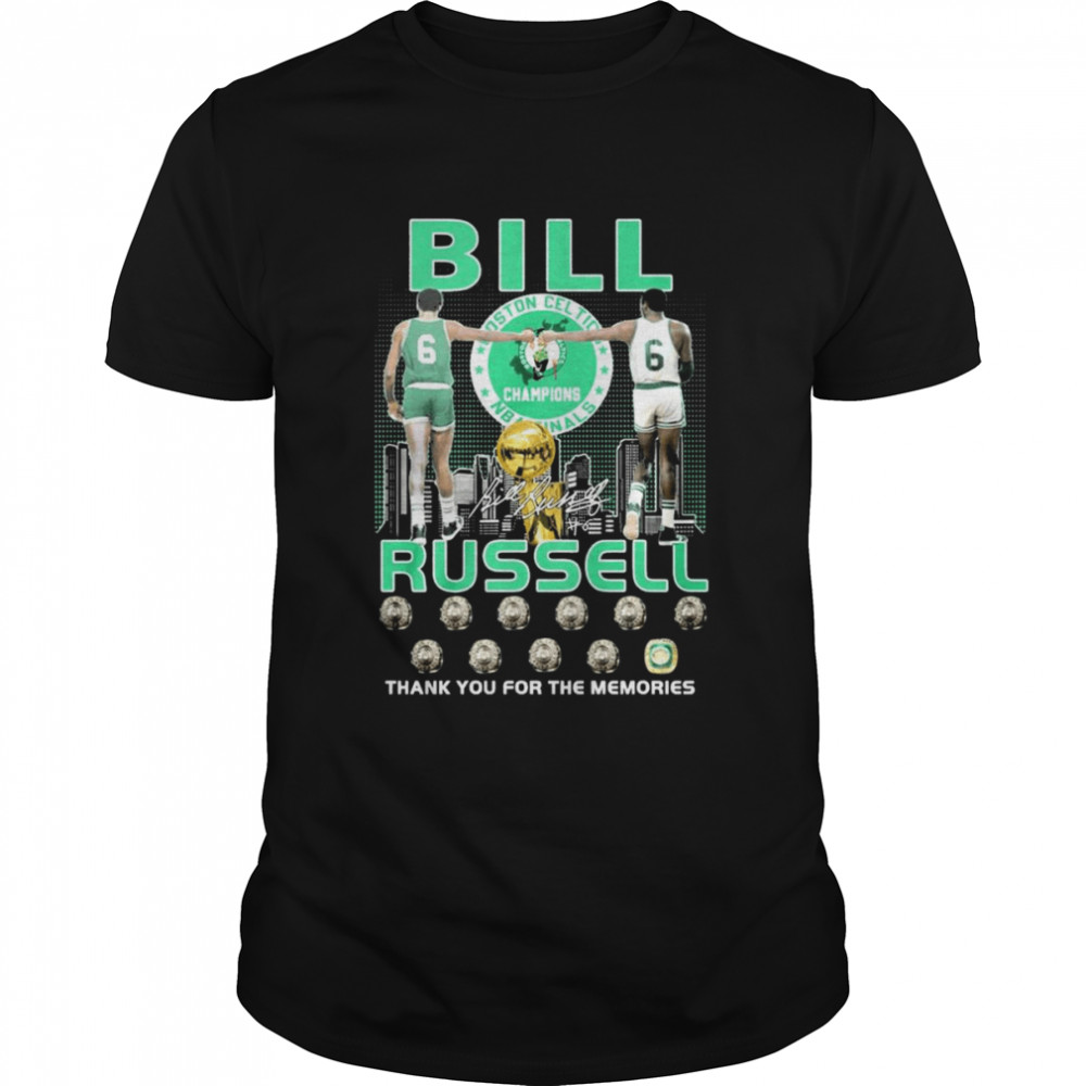 Bill Russell Boston Celtics NBA Finals Champions thank you for the memories signature shirt Classic Men's T-shirt