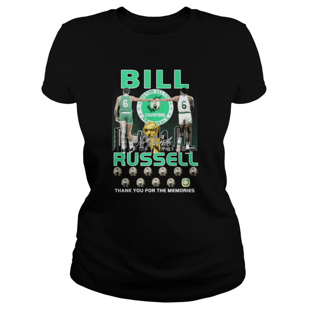 Bill Russell Boston Celtics NBA Finals Champions thank you for the memories signature shirt Classic Women's T-shirt