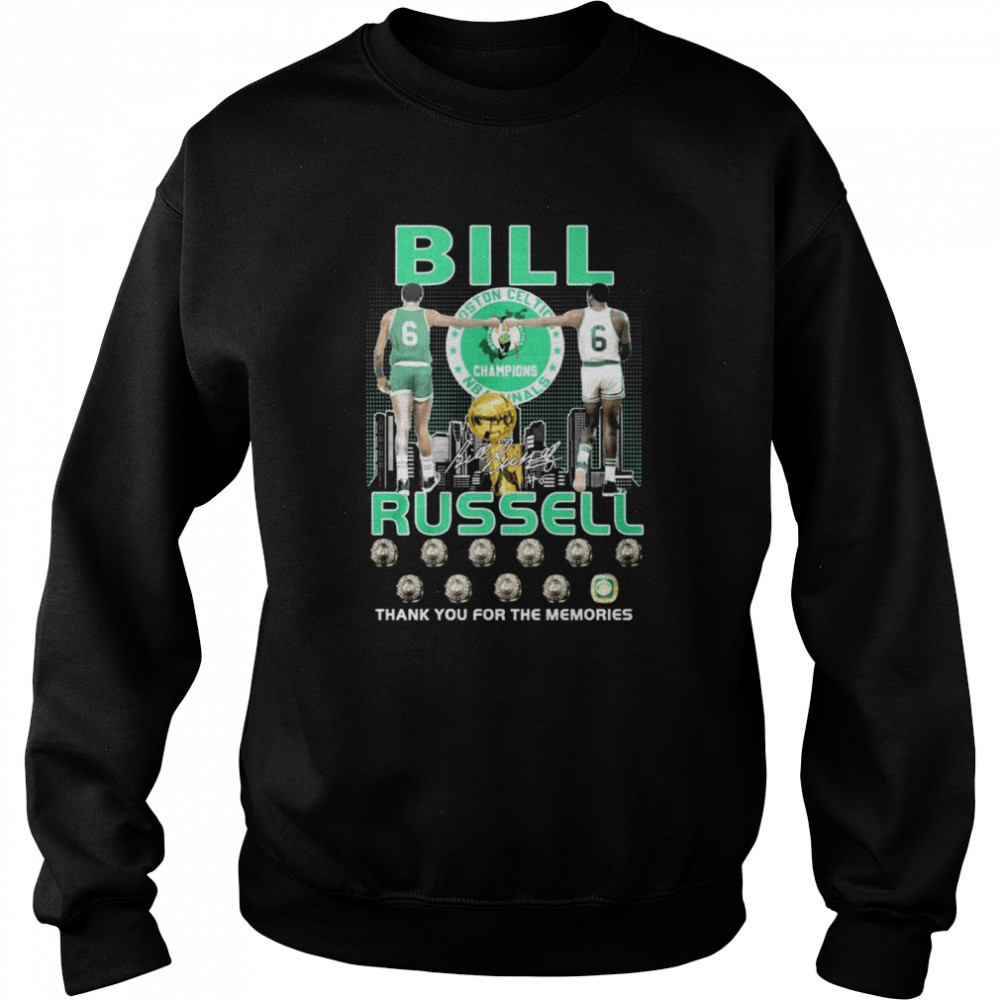 Bill Russell Boston Celtics NBA Finals Champions thank you for the memories signature shirt Unisex Sweatshirt