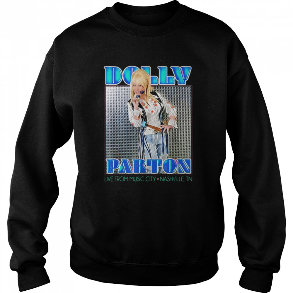 Disco Dolly Parton live from music city nashville shirt Unisex Sweatshirt