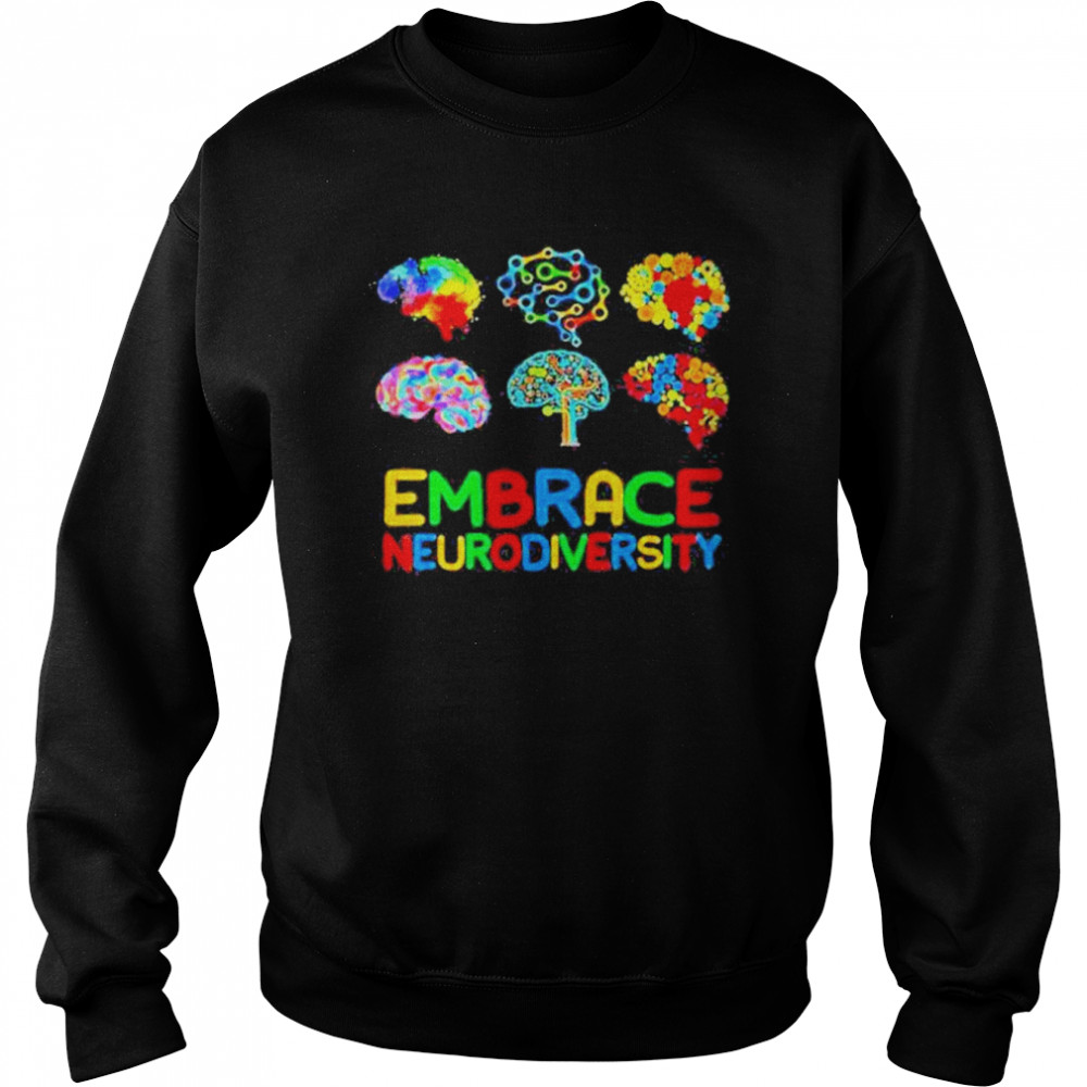 Embrace Neurodiversity ADHD Autism Awareness Brain Support  Unisex Sweatshirt