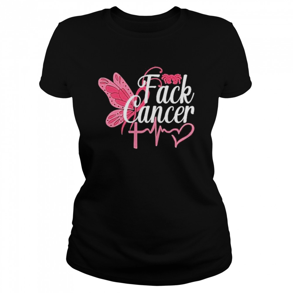 Fack Cancer Butterfly Breast Cancer  Classic Women's T-shirt