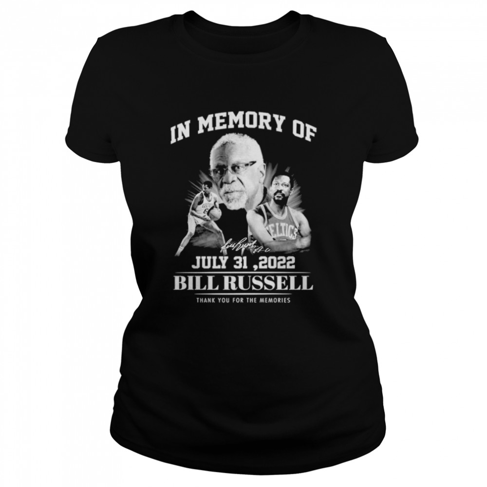 In Memory of Bill Russell Boston Celtics thank you for the memories signature shirt Classic Women's T-shirt