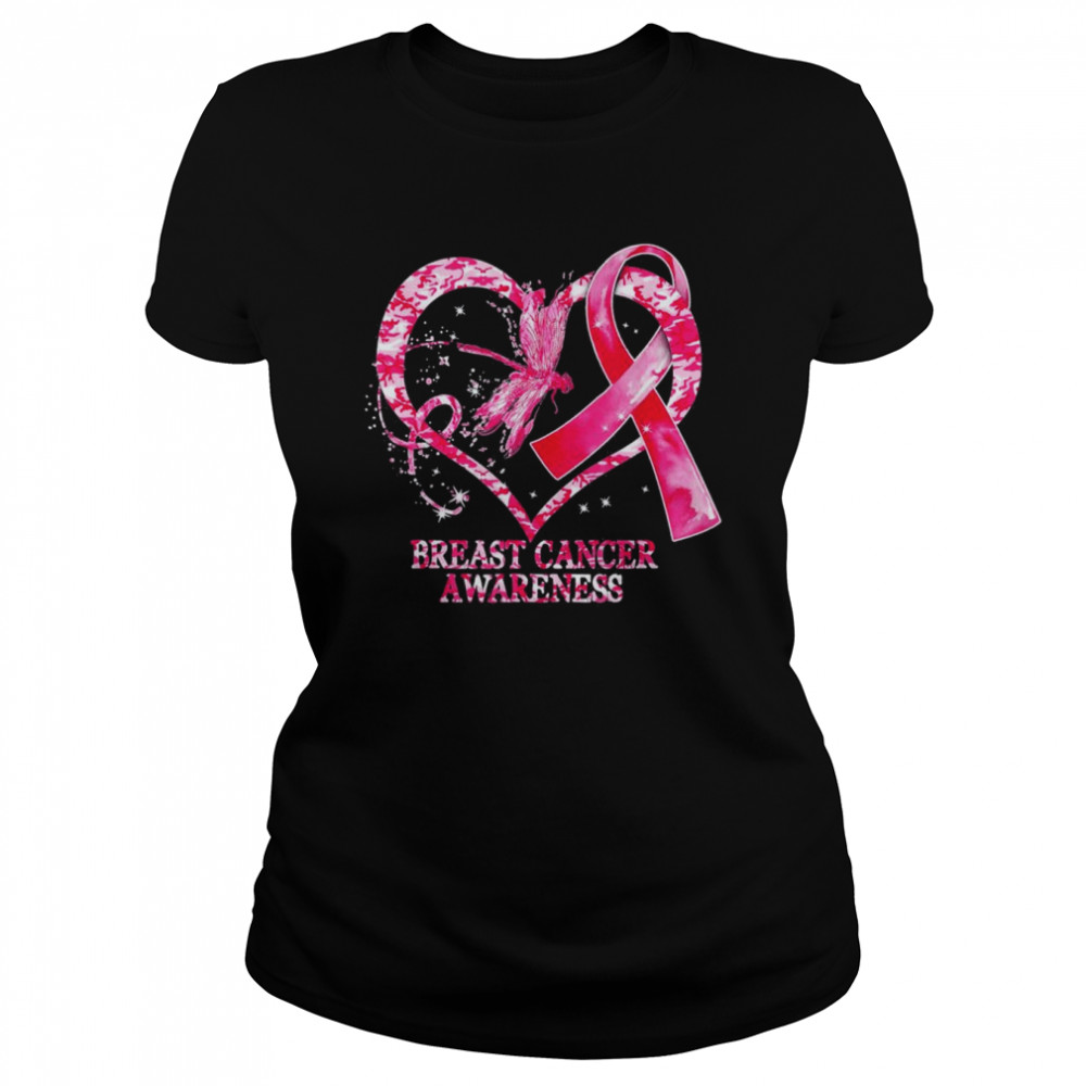 In October We Wear Pink Breast Cancer Awareness Dragonfly T- Classic Women's T-shirt