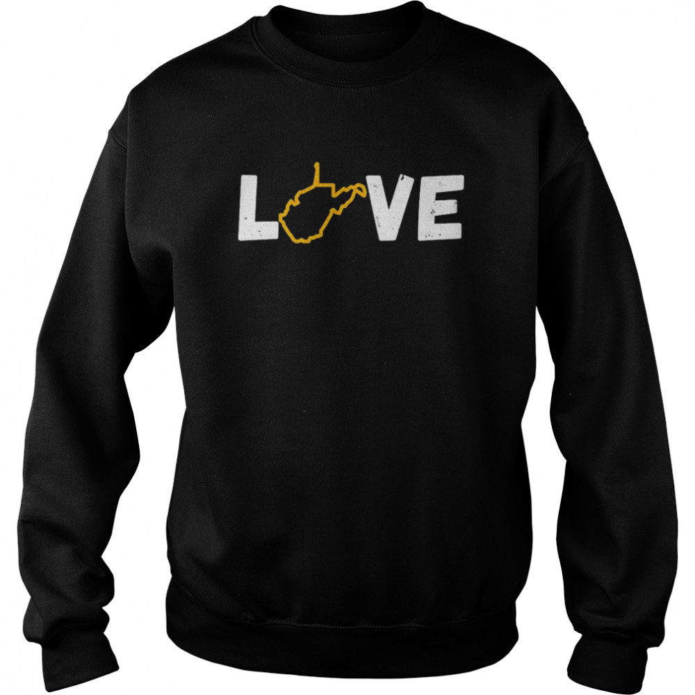 Love West Virginia Map shirt Unisex Sweatshirt