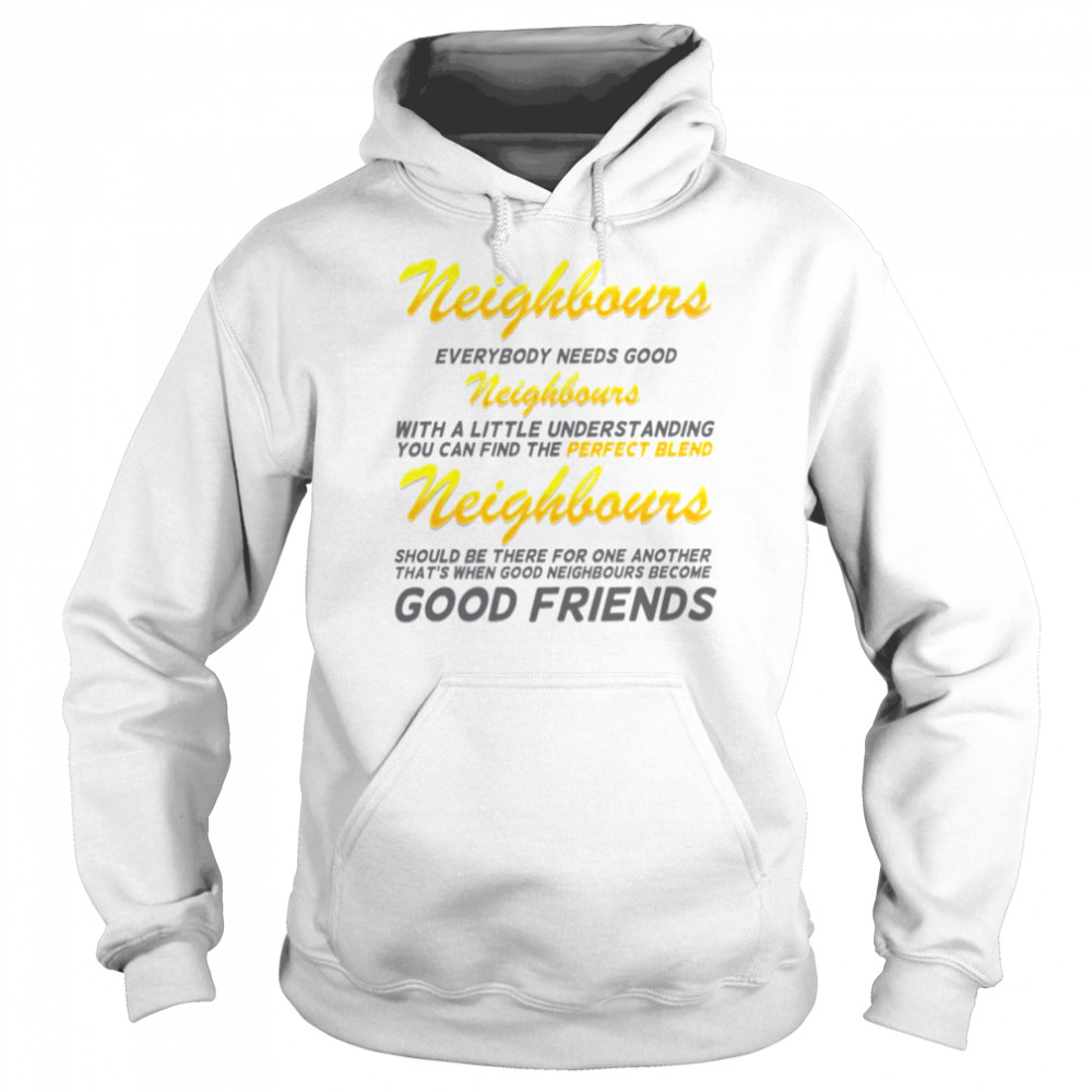 Lyric Sheet Design With Grey Text [Neighbs] Neighbours Tv Show shirt Unisex Hoodie