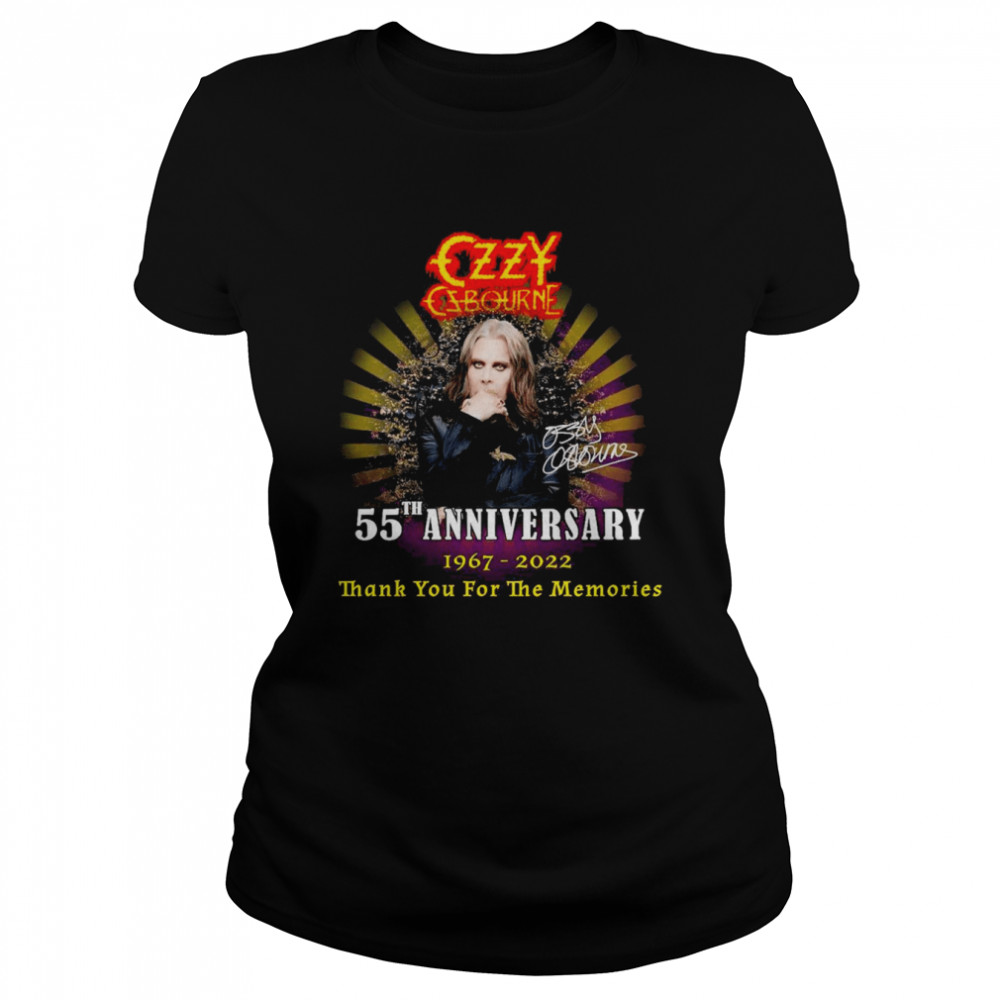 Ozzy Osbourne Signature 55th Anniversary 1967-2022 Thank You For The Memories  Classic Women's T-shirt