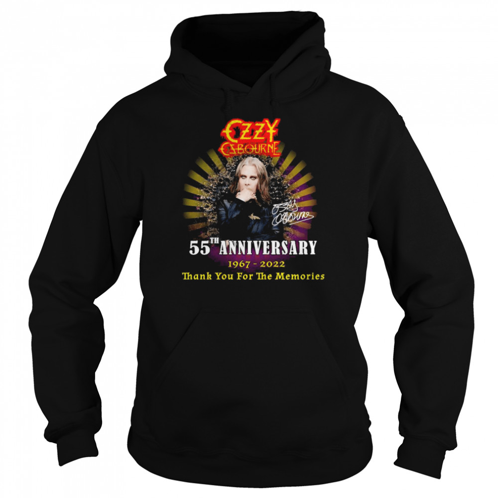 Ozzy Osbourne Signature 55th Anniversary 1967-2022 Thank You For The Memories  Unisex Hoodie