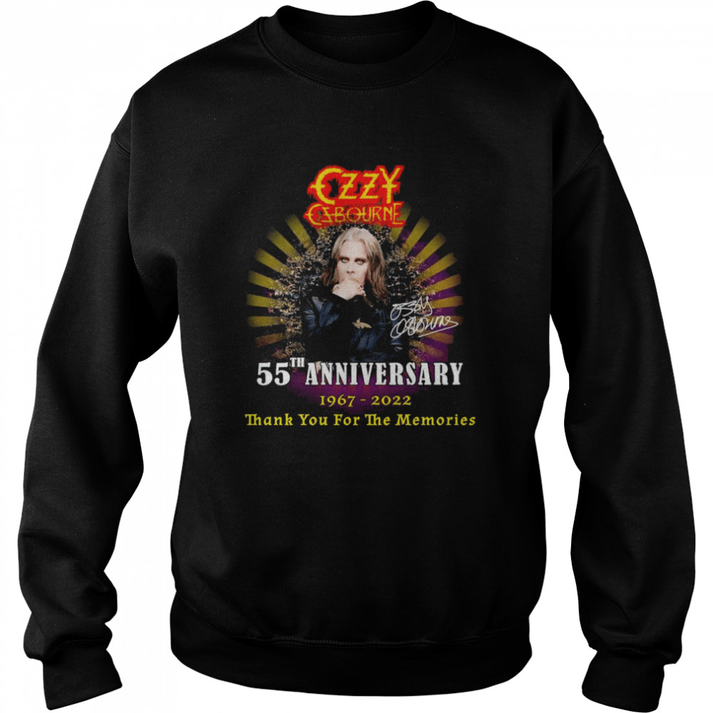 Ozzy Osbourne Signature 55th Anniversary 1967-2022 Thank You For The Memories  Unisex Sweatshirt
