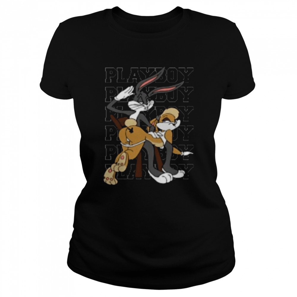 Playboy Just Do It Bugs Bunny And Lola Looney Tunes Playboy Just Do It Playboy Boy Girl shirt Classic Women's T-shirt