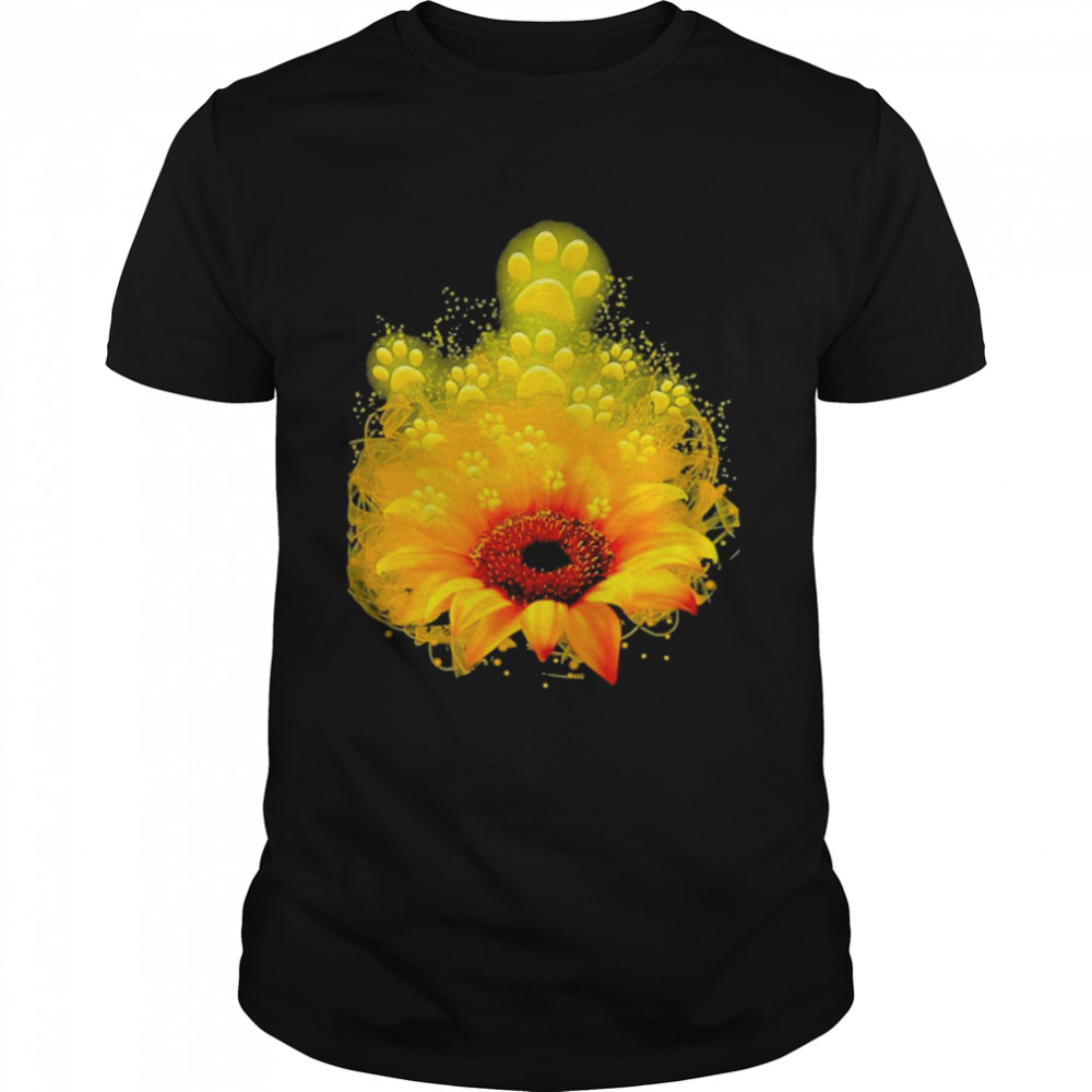 Sunflower Flower Paws  Classic Men's T-shirt