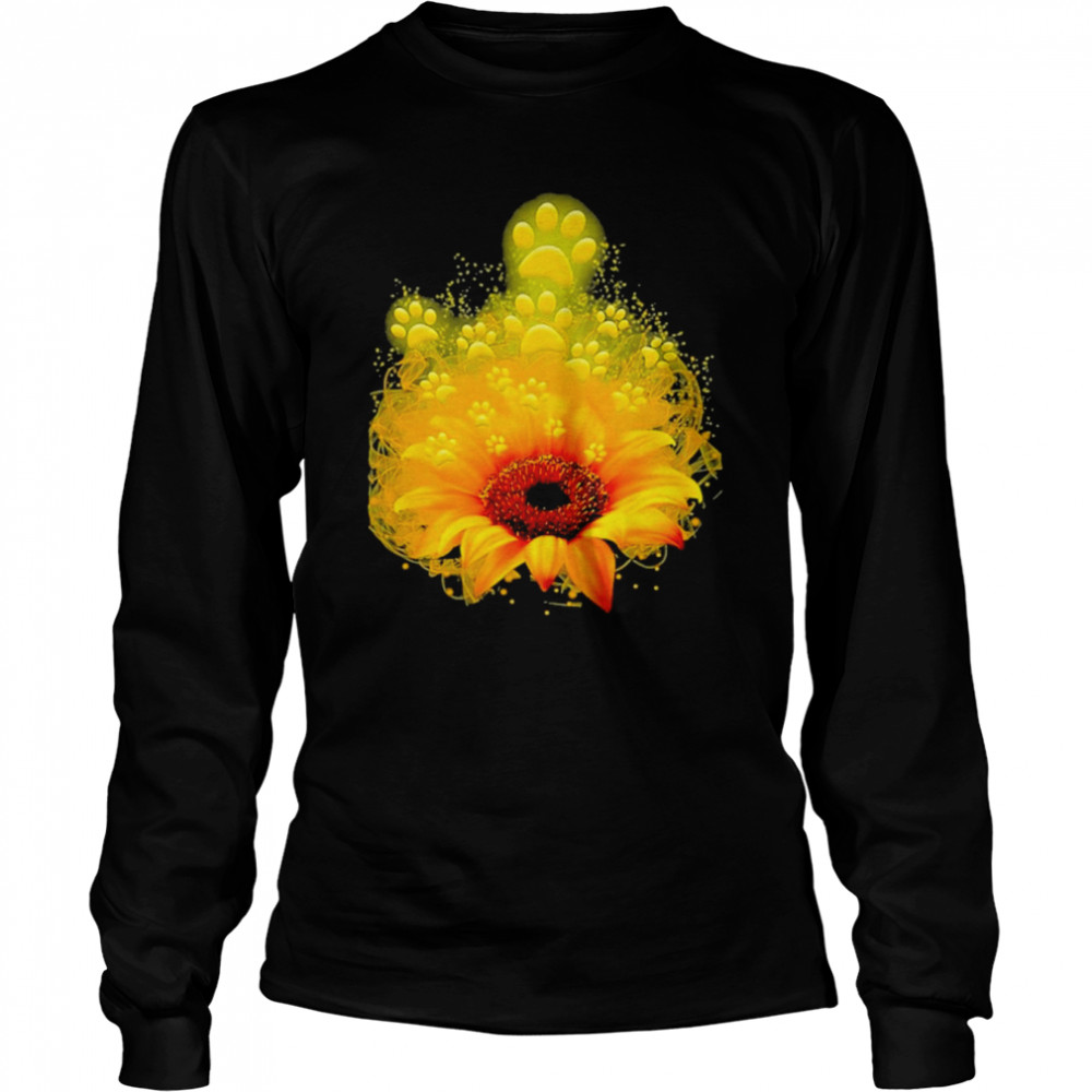 Sunflower Flower Paws  Long Sleeved T-shirt