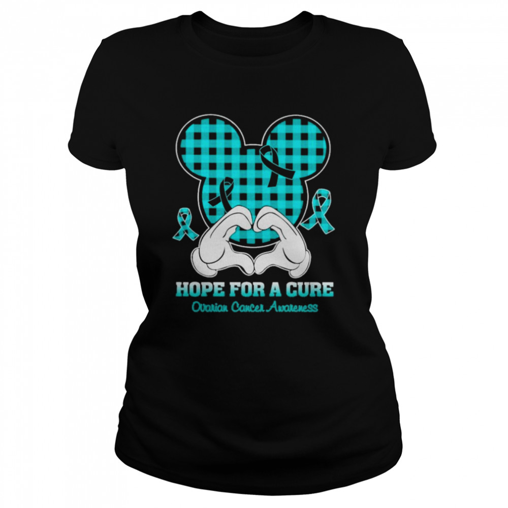 mickey mouse hope for a cure ovarian cancer awareness shirt classic womens t shirt