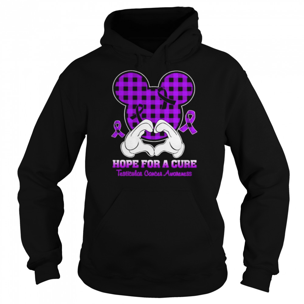 mickey mouse hope for a cure testicular cancer awareness shirt unisex hoodie