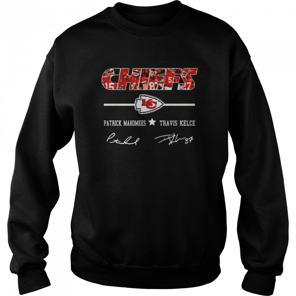Chiefs Patrick Mahomes and Travis Kelce signatures shirt - Kingteeshop