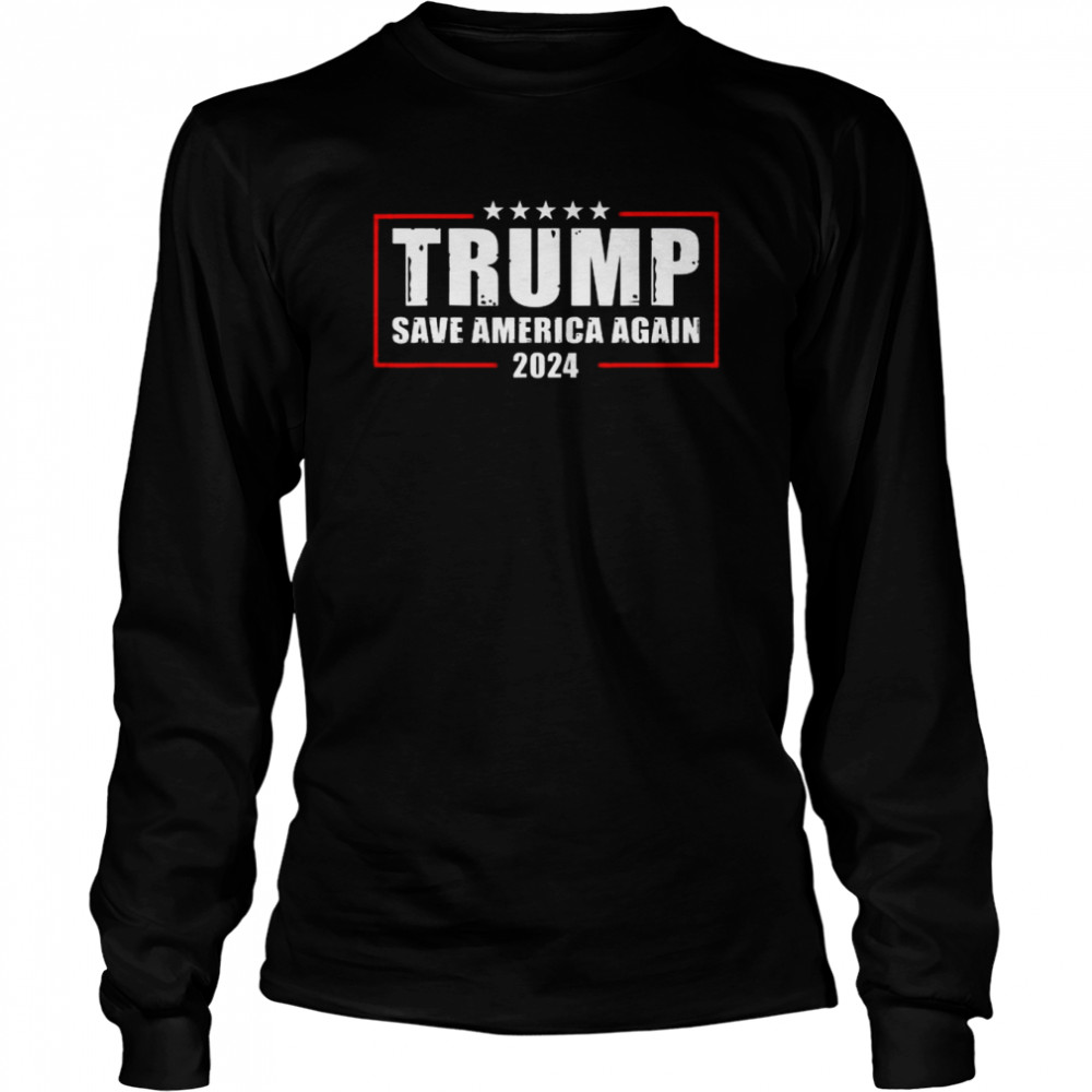 Trump 2024 save america again Trump American flag shirt - Kingteeshop