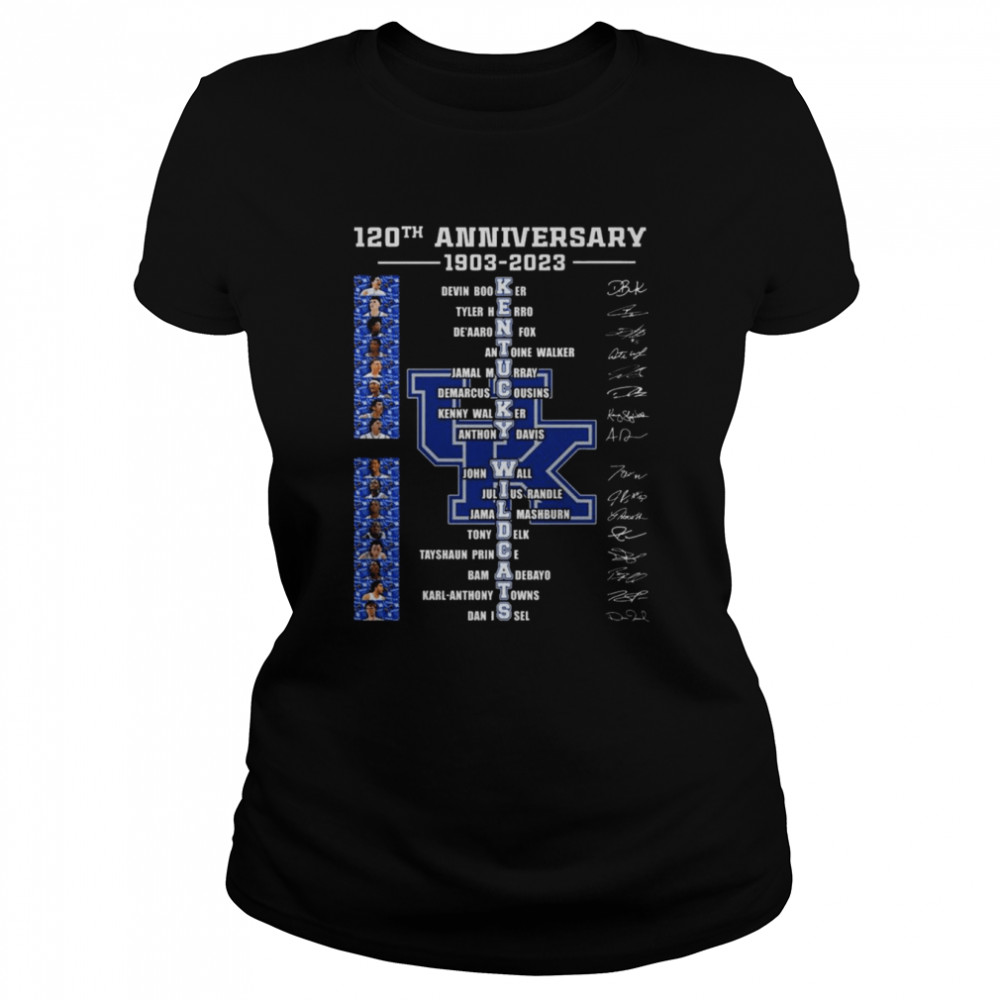 120th anniversary 1903-2023 Kentucky Wildcats team signatures shirt Classic Women's T-shirt