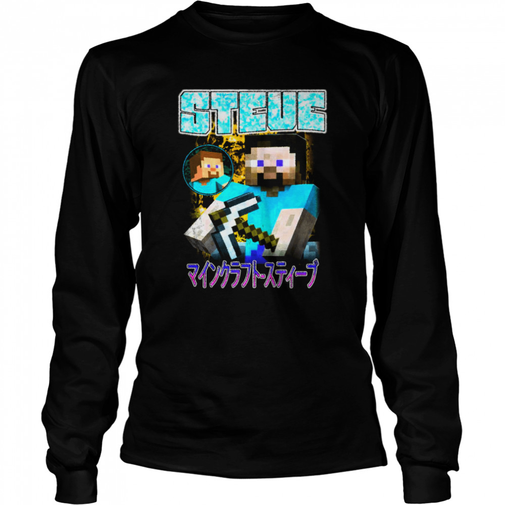 Blockcraft Steve Minecraft Vintage shirt Long Sleeved T-shirt