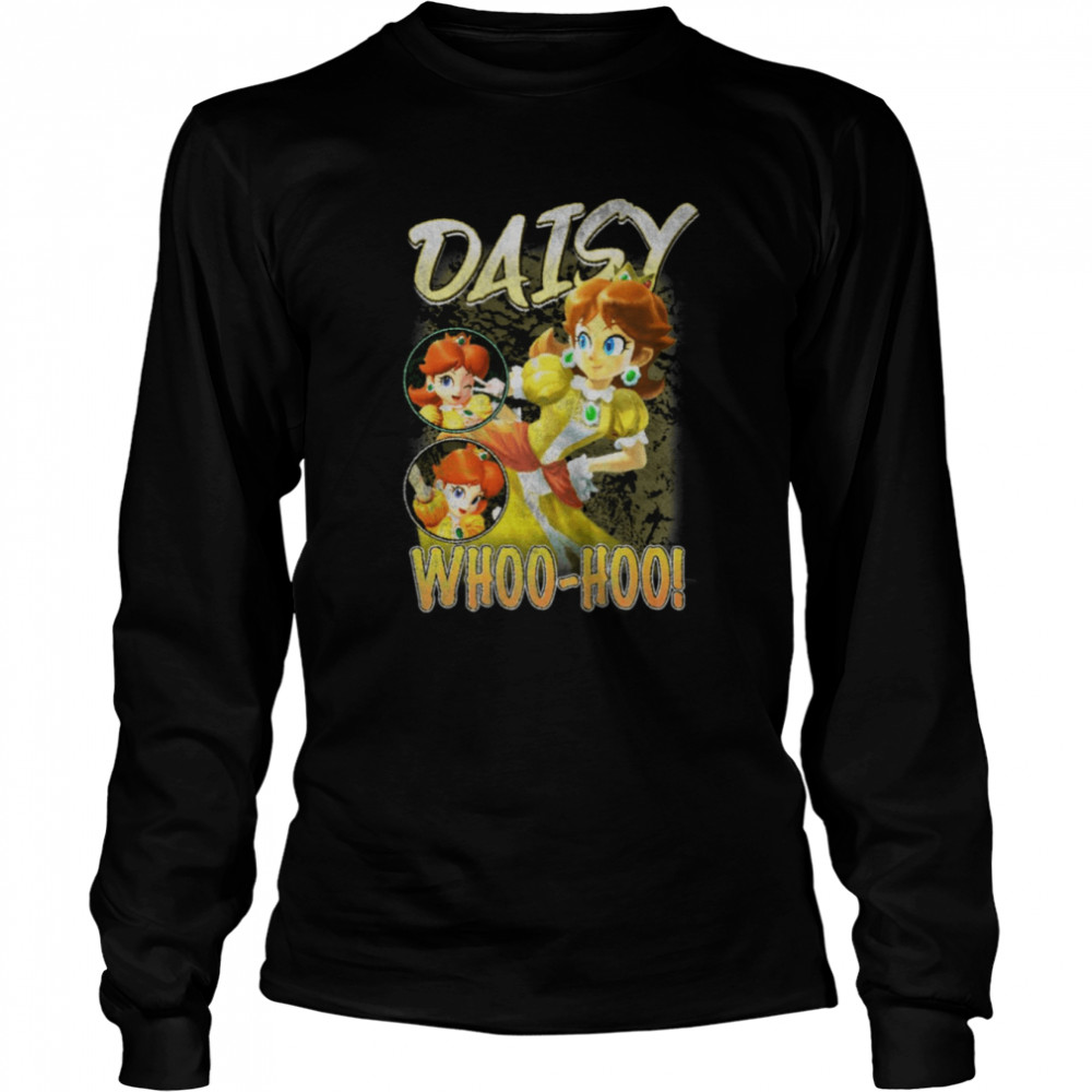Yellow Princess Daisy Whoo Hoo Smash Bros Vintage shirt Long Sleeved T-shirt