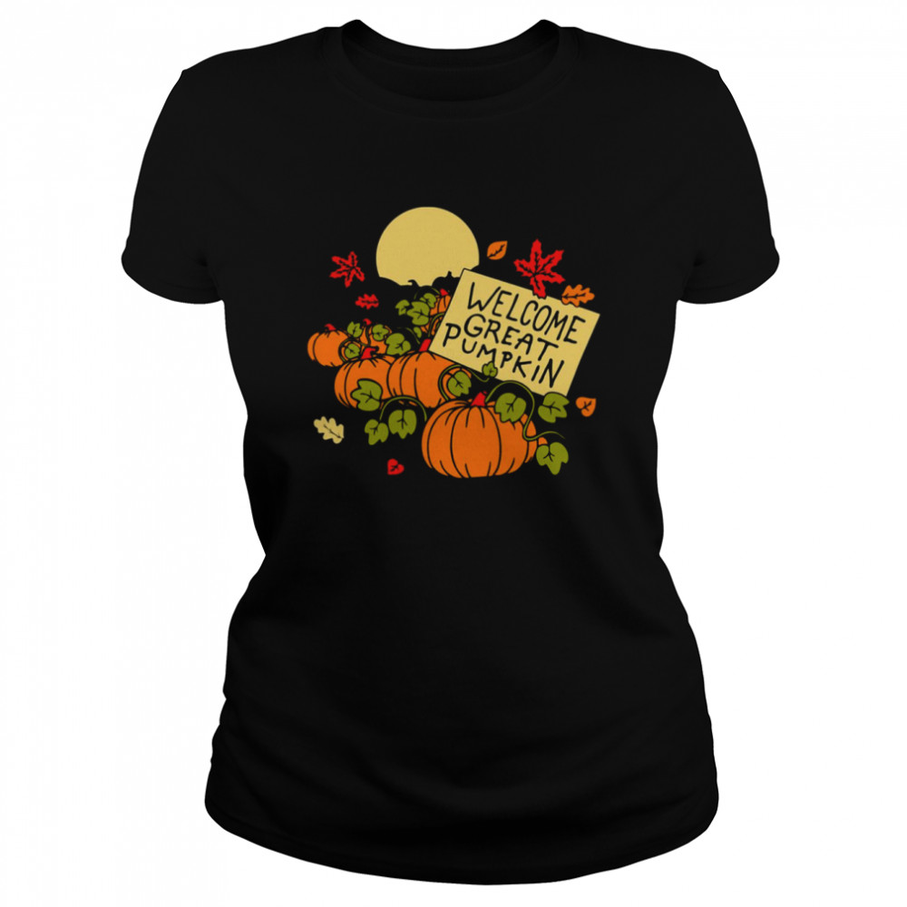 Welcome Great Pumpkin Spooky Halloween Ghost Vintage shirt Classic Women's T-shirt