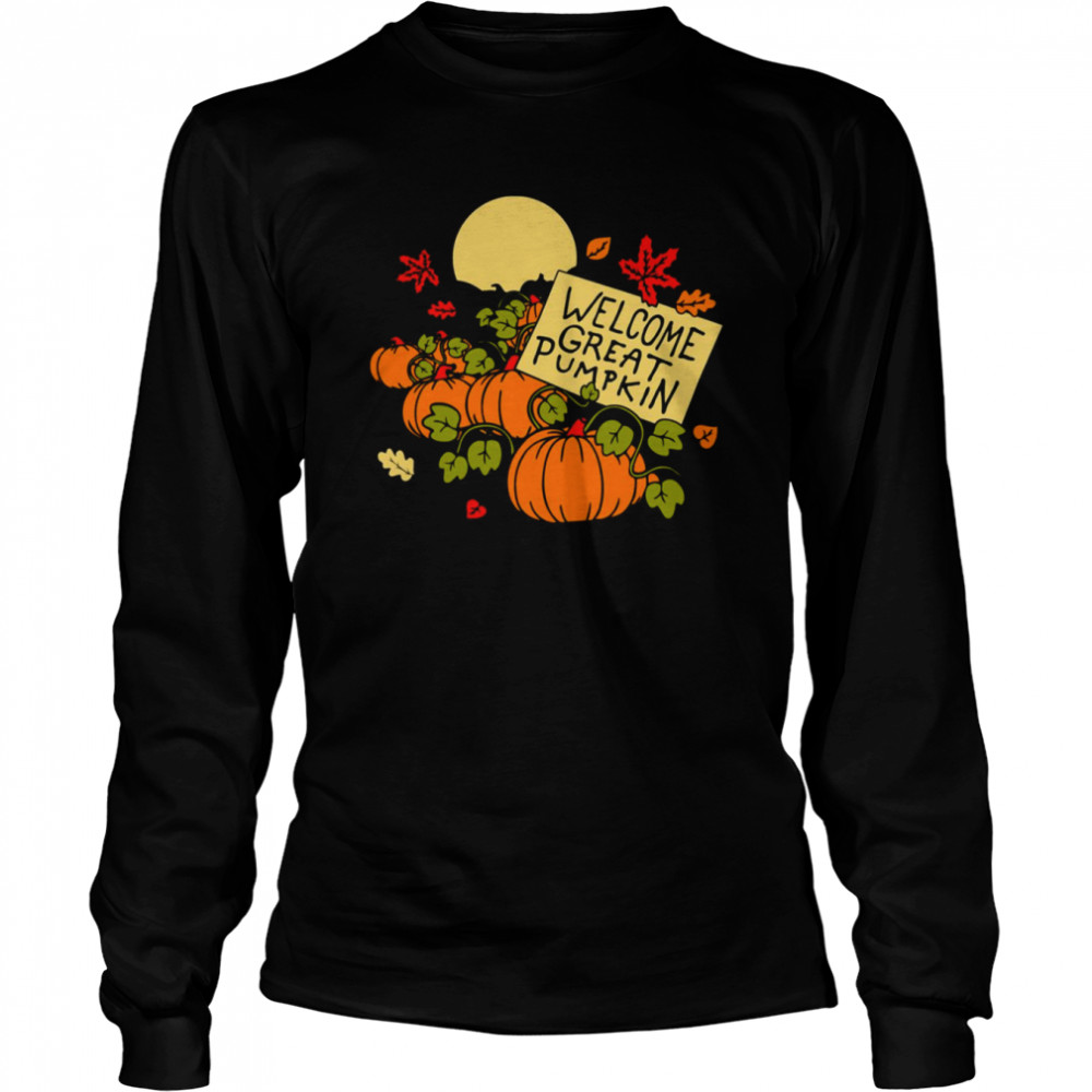 Welcome Great Pumpkin Spooky Halloween Ghost Vintage shirt Long Sleeved T-shirt