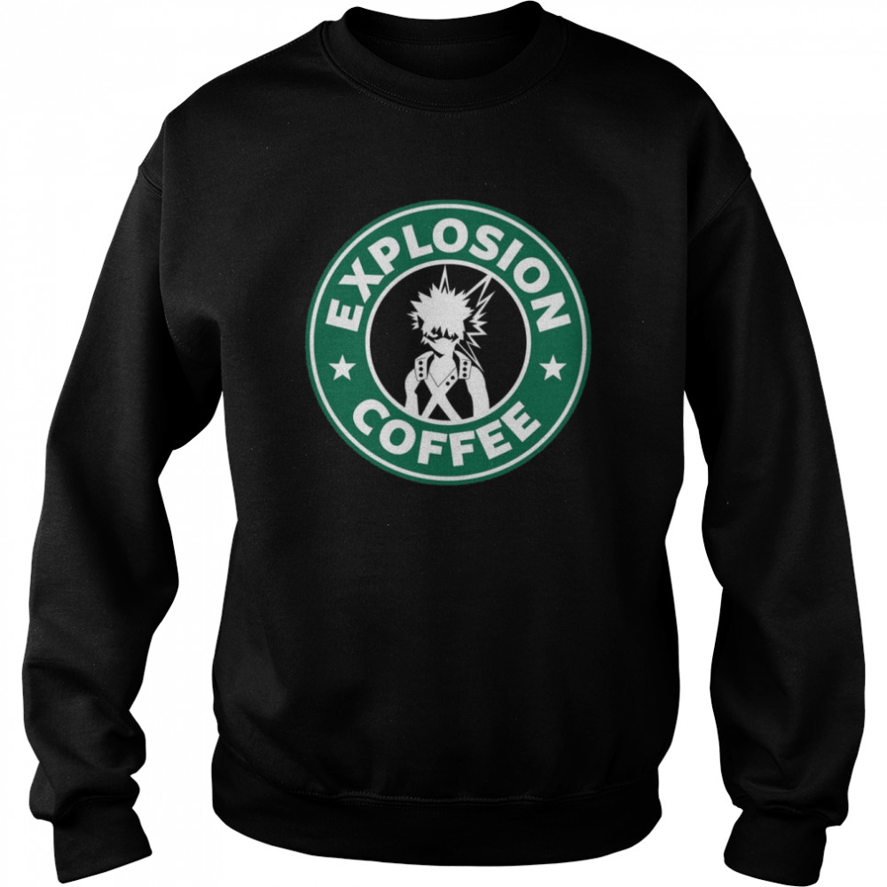 explosion coffee bakugo starbucks logo my hero academia shirt unisex sweatshirt