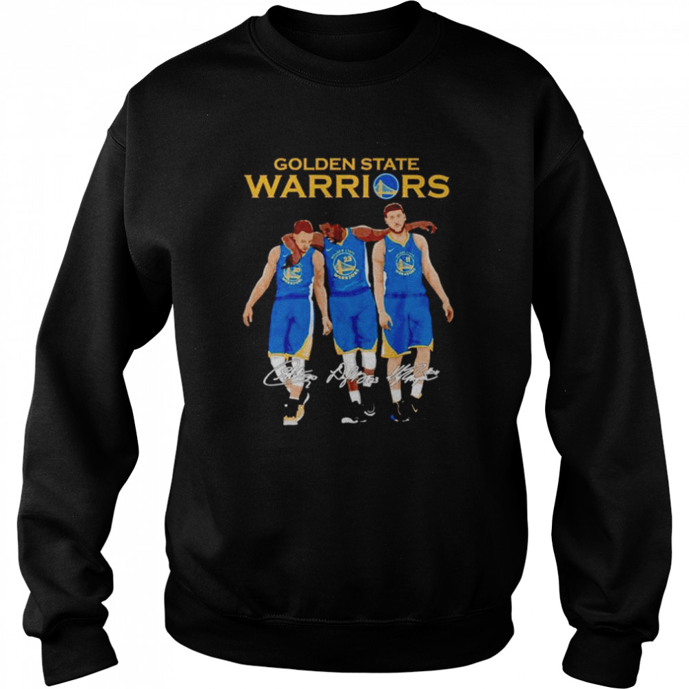 golden state warriors curry green thompson signatures shirt unisex sweatshirt