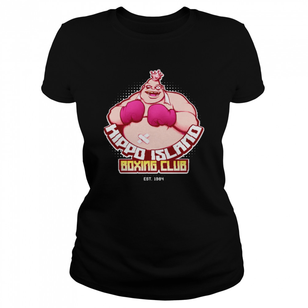 hippo island boxing club gift for fans shirt classic womens t shirt
