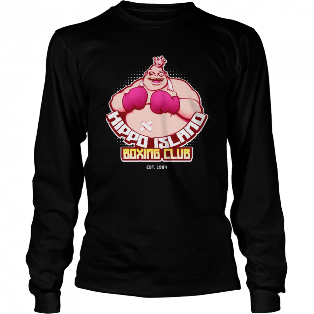 hippo island boxing club gift for fans shirt long sleeved t shirt