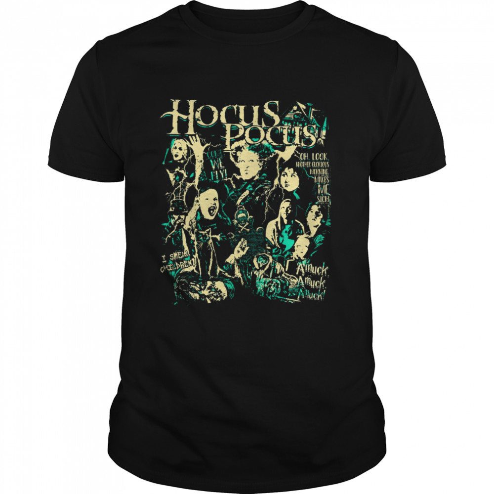 Hocus Pocus Sanderson Sisters Witch Scary Horror Movie I Smell Children Disney Halloween shirt Classic Men's T-shirt