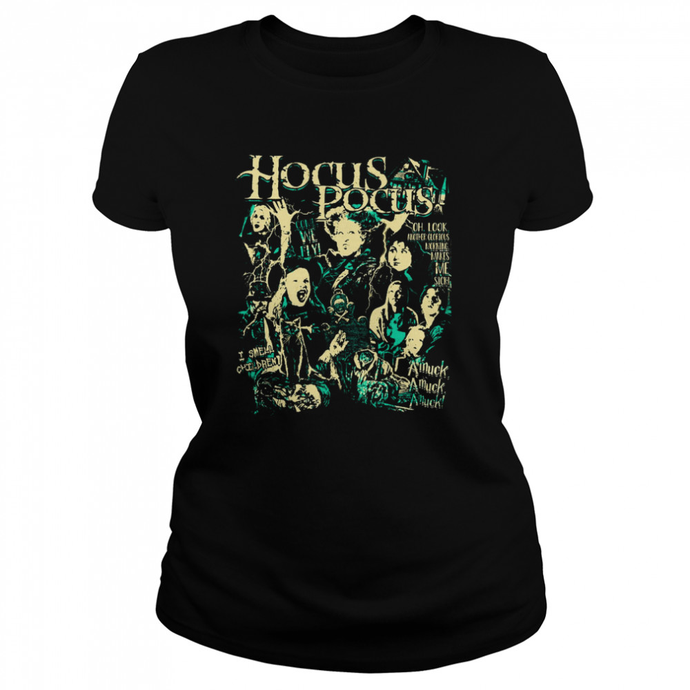 Hocus Pocus Sanderson Sisters Witch Scary Horror Movie I Smell Children Disney Halloween shirt Classic Women's T-shirt