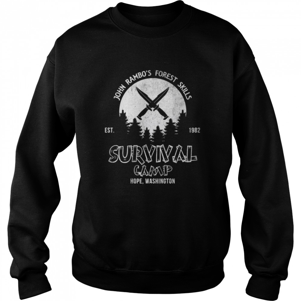 John Rambo Forest Skills Survival Camp First Blood shirt Unisex Sweatshirt