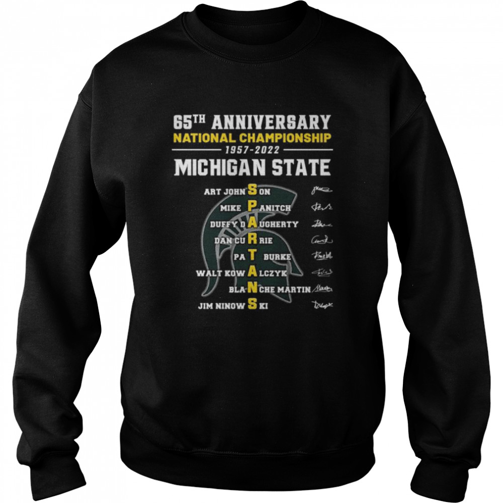 Michigan State 65th anniversary National Champions 1957 2022 signatures shirt Unisex Sweatshirt