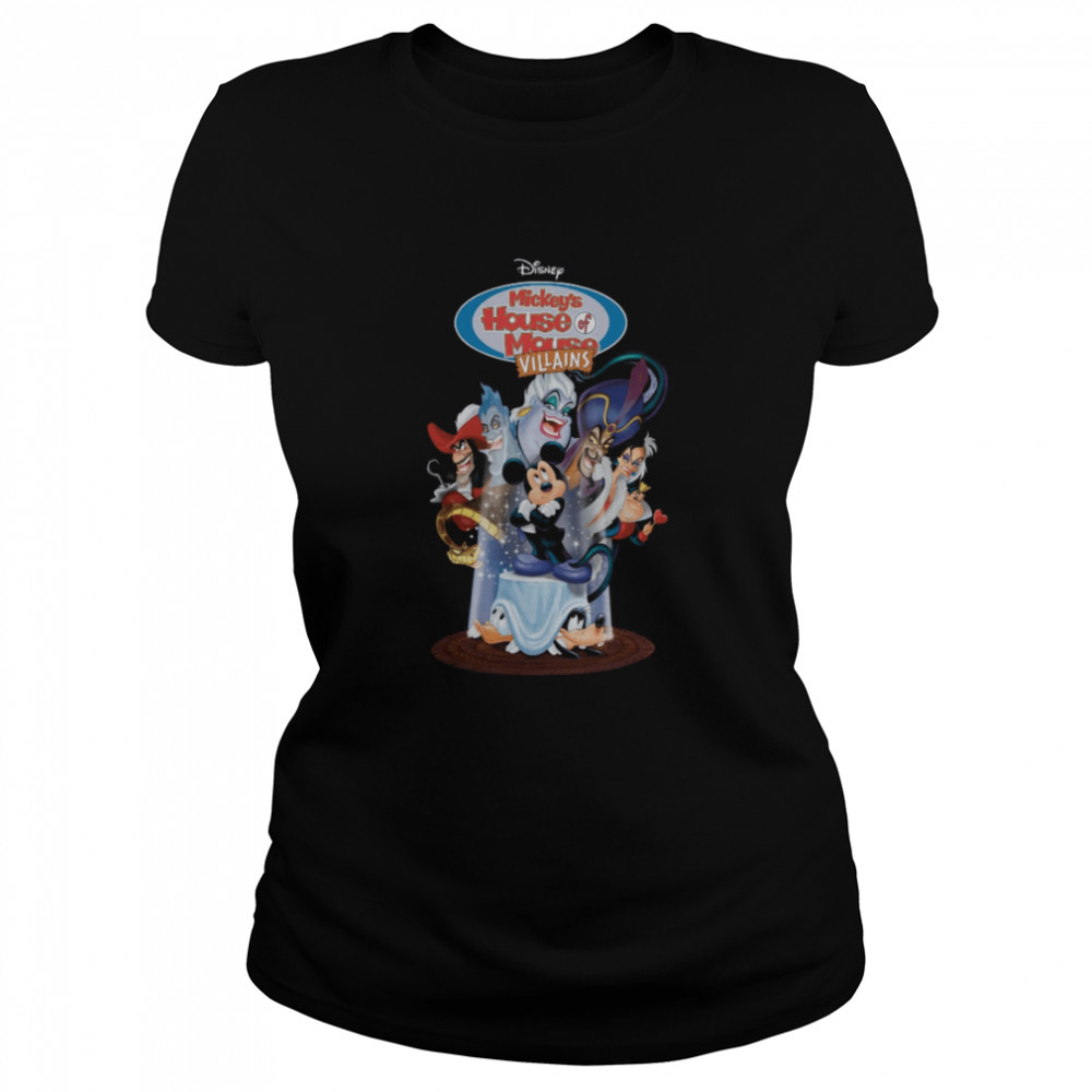 Retro Mickey Movie Mickey’s House Of Villains Villains Party Magic Kingdom Disney Halloween shirt Classic Women's T-shirt