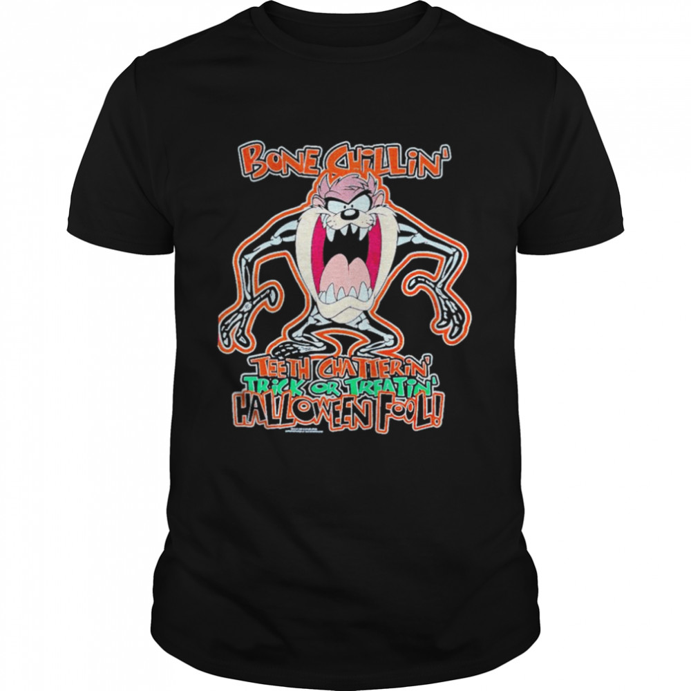 Taz Looney Tunes Halloween Bones shirt Classic Men's T-shirt