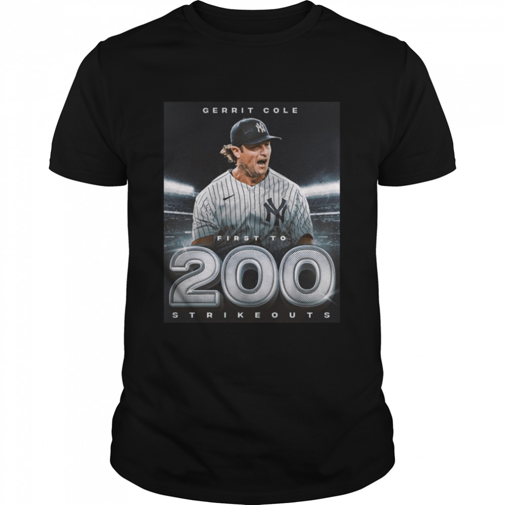 2022 gerrit Cole first to 200 Strikeouts New York Yankees shirt