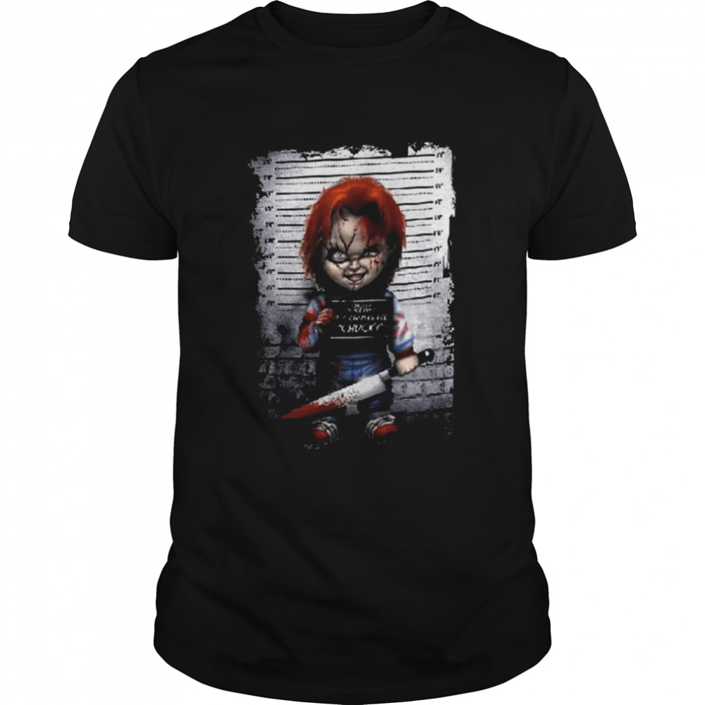 Horror Chucky Mugshot Childs Play Halloween Chucky shirt