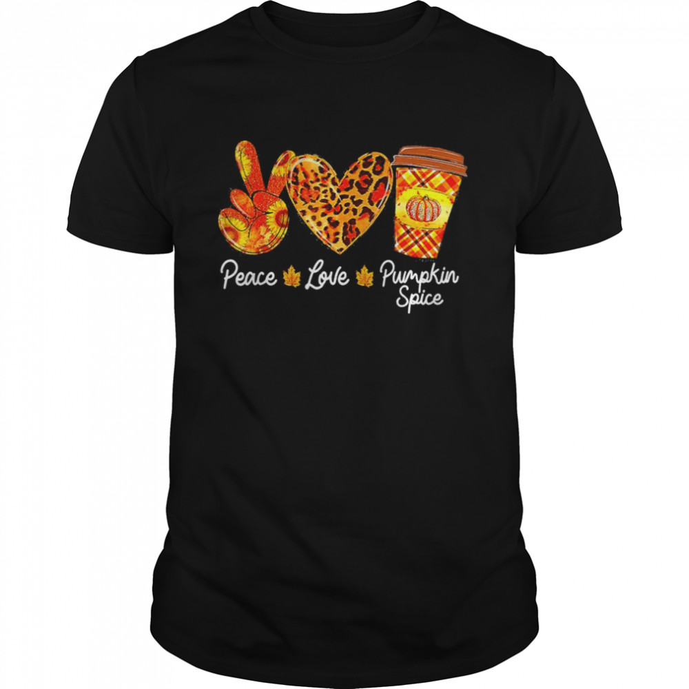 Fall Peace Love Pumpkin Cream Spice Coffee T- Classic Men's T-shirt