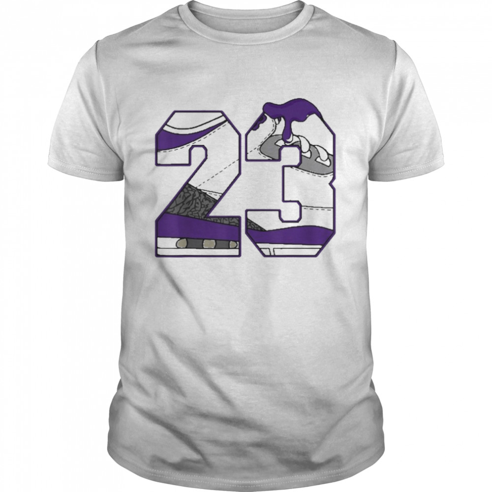Number 23 Dripping Shoes Purple Dark Iris 3S Matching  Classic Men's T-shirt