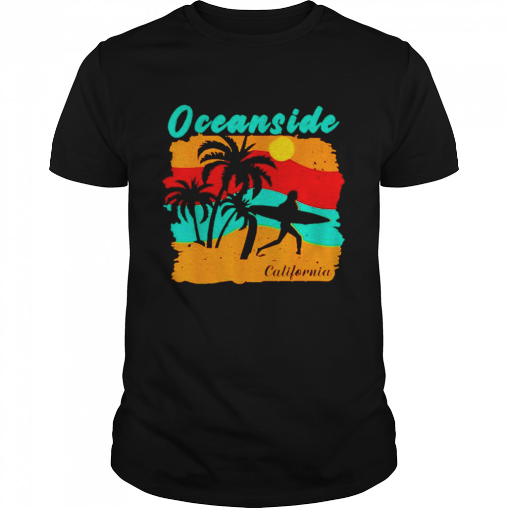 Vintage sunset beach surfing oceanside California shirt Classic Men's T-shirt