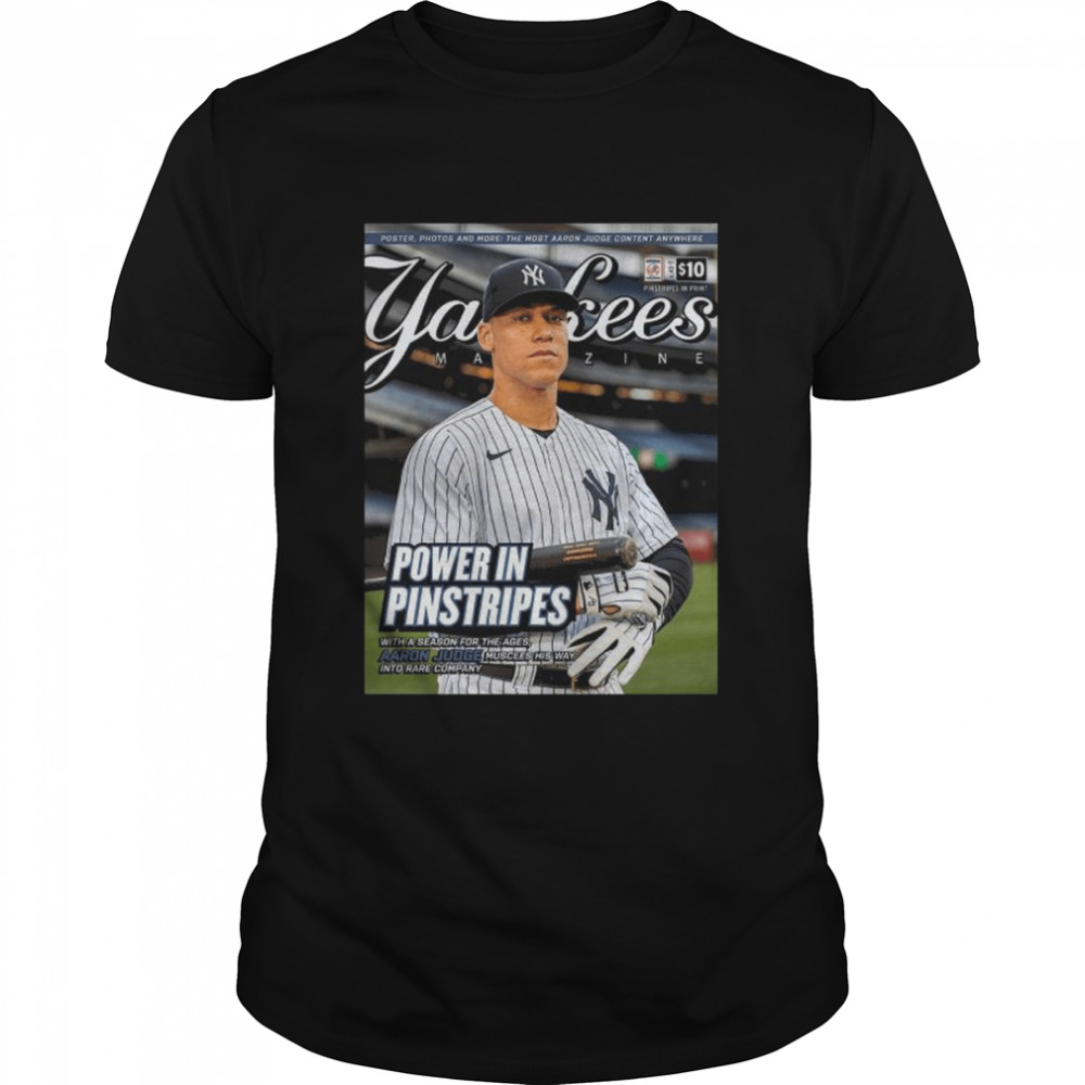 aaron judge on yankees magazine power in pinstripes essential shirt Classic Men's T-shirt