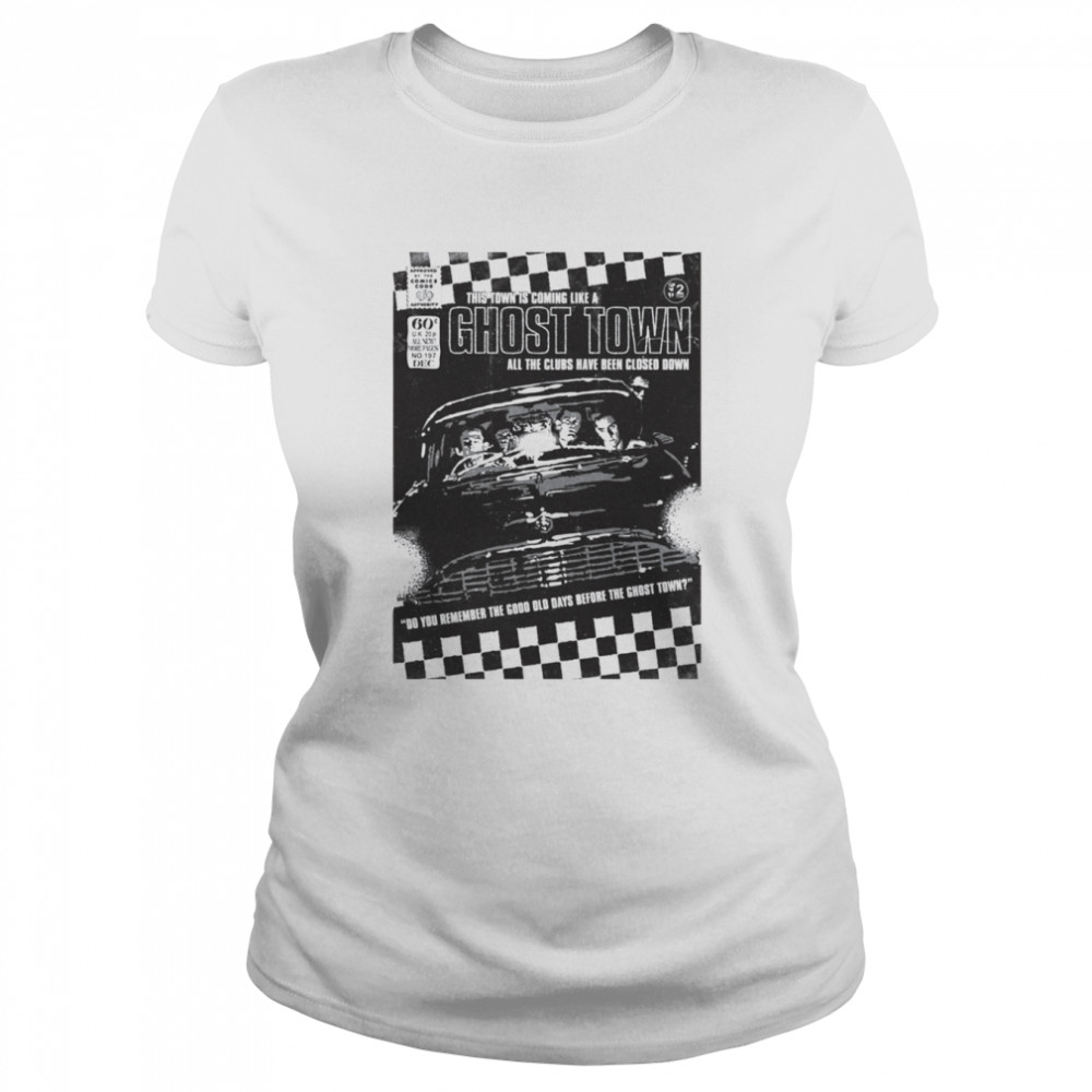 Black And White Ghost Town Vintage Halloween shirt Classic Women's T-shirt